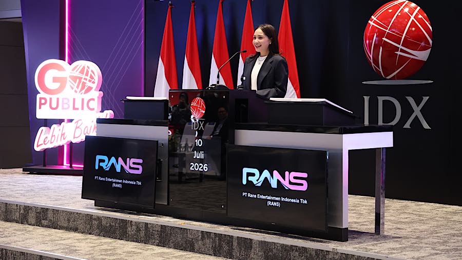 Pencatatan saham perdana PT RANS Entertainment Indonesia Tbk (RANS) di Bursa Efek Indonesia, Jakarta, Jumat (10/7/2026). (Dok. BEI)