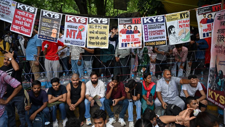 Demo mahasiswa di India. (Sumber: Bloomberg)