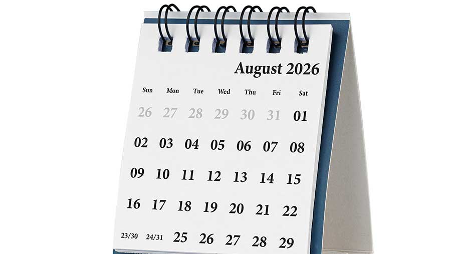 Ilustrasi Kalender Agustus 2026 (Envato)