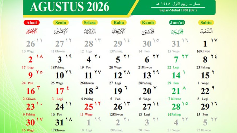 Ilustrasi Kalender Jawa Agustus (Dok. Ist)