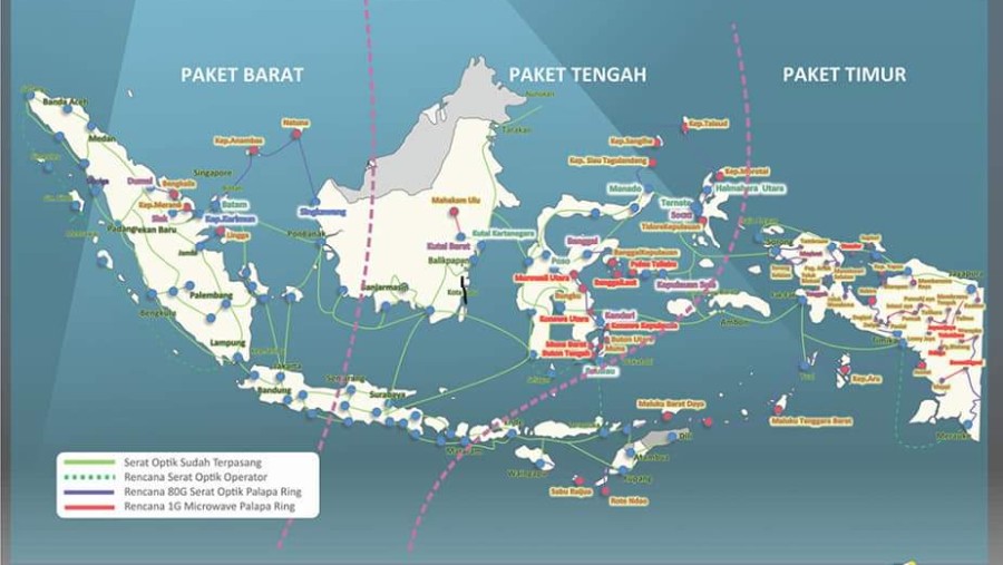 Jalur infrastruktur Palapa Riang di Indonesia.. dok: Komdigi
