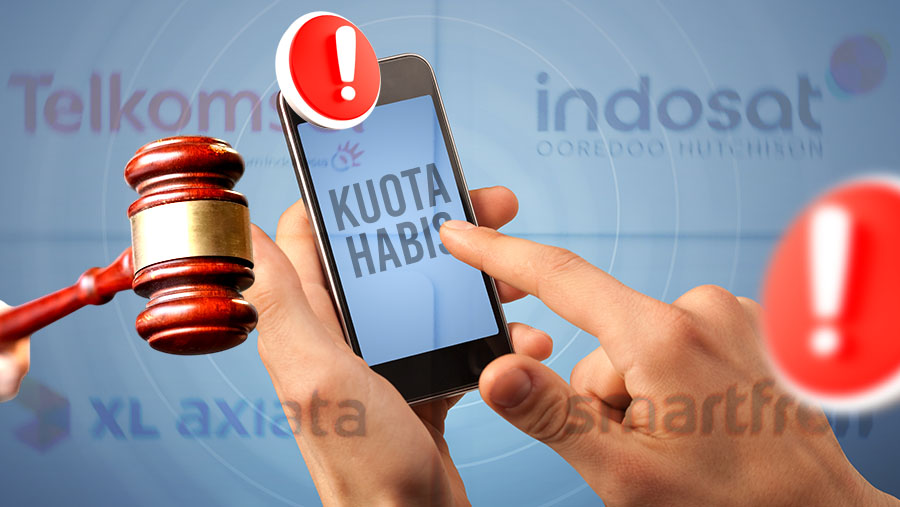 Ilustrasi Gugatan Kuota Hangus, Operator Seluler Wajib Koreksi Aturan (Diolah)