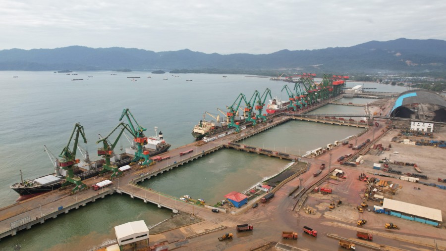 Fasilitas pelabuhan Indonesia Morowali Industrial Park di Kabupaten Morowali, Sulawesi Tengah./Bloomberg-Dimas Ardian