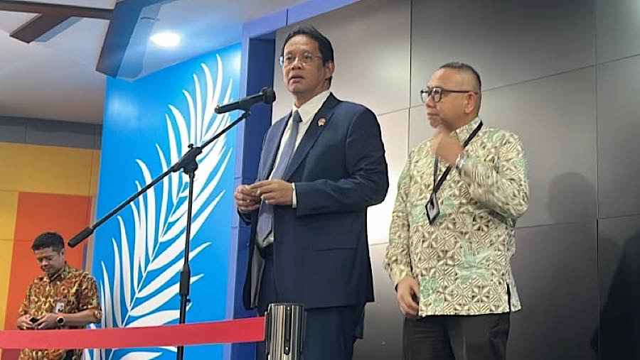 Menteri Keuangan Purbaya Yudhi Sadewa, saat konfrensi pers KSSK di Jakarta, Selasa (28/07/2026). (Bloomberg Technoz/Mis Fransiska)