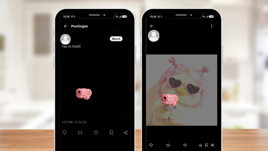 Tren Tap and Hold Image di X (Dok. Ist)
