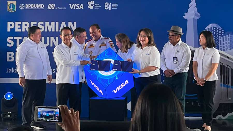 Peresmian Stasiun MRT Blok A Visa (Dok. Bloomberg Technoz)