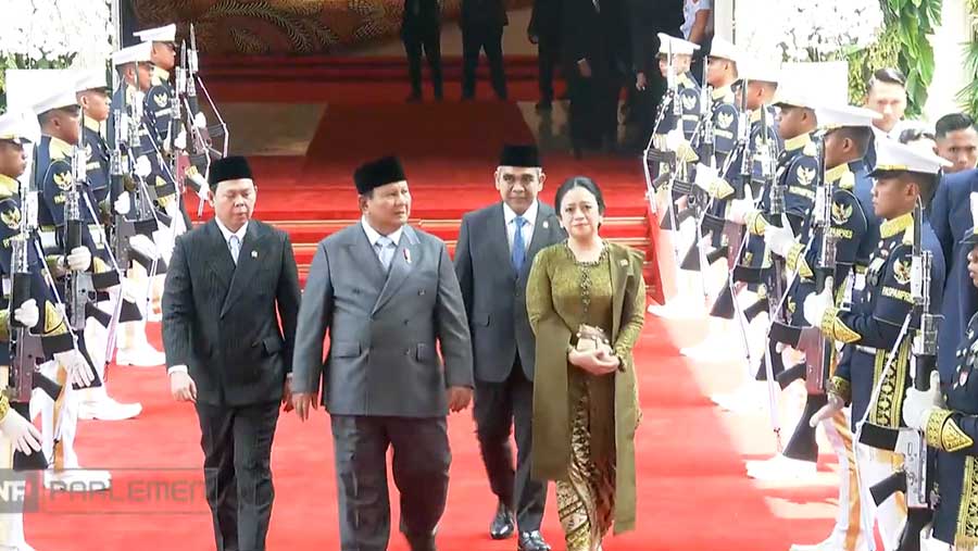 Presiden Prabowo dan Puan Maharani pada Sidang Tahunan MPR dan Sidang Bersama DPR dan DPD, (14/08/2026). (YouTube Sekretariat Presiden)