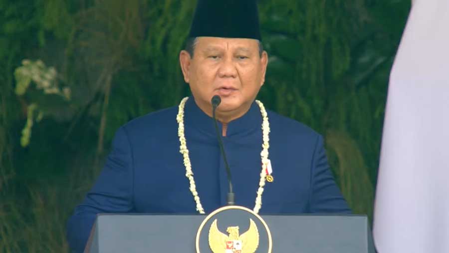 Presiden Prabowo Subianto pada Upacara Peringatan HUT RI-81, Istana Merdeka, (17/08/2026). (YouTube Setpres)
