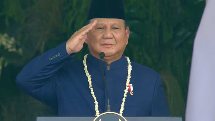 Presiden Prabowo Subianto pada Upacara Peringatan HUT RI-81, Istana Merdeka, (17/08/2026). (YouTube Setpres)