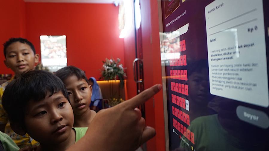 Pemprov DKI Jakarta resmi menghadirkan Jakarta Kota Sinema (Jaksinema) yang secara khusus menayangkan film-film Indonesia. (Bloomberg Technoz/Andrean)