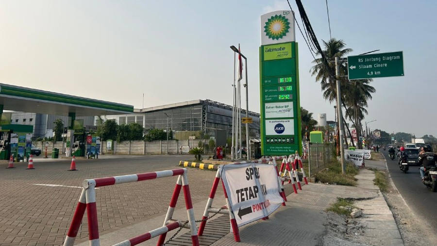 SPBU BP-AKR di kawasan Cinere, Selasa (1/9/2026)./Bloomberg Technoz-Azura Yumna
