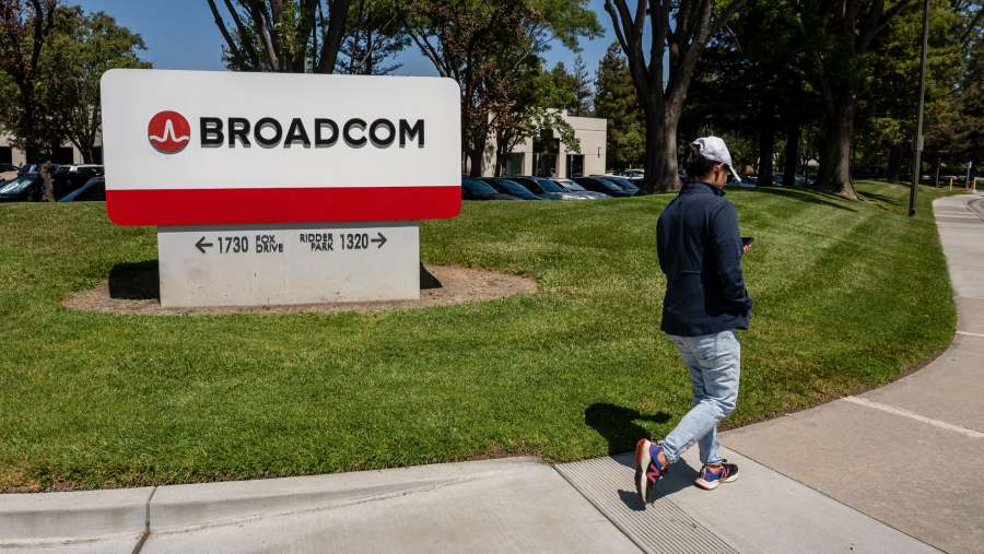 Kantor Broadcom Inc. di California. (David Paul Morris/Bloomberg
