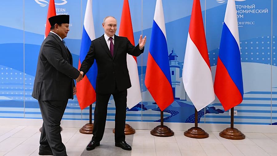 Presiden Prabowo Subianto menghadiri pertemuan dengan Presiden Rusia Vladimir Putin di Vladivostok, Rusia, Kamis (3/9/2026). (Biro Setpres)
