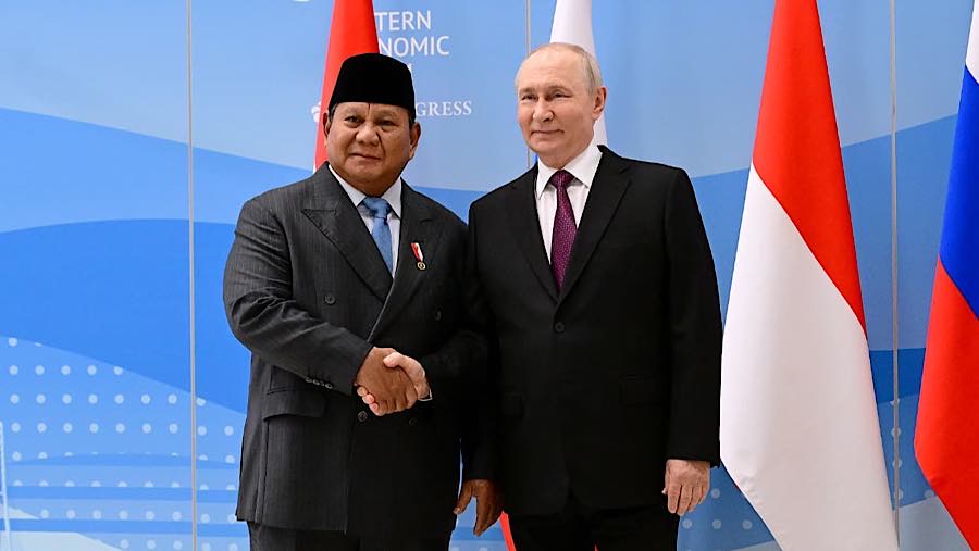 Presiden Prabowo Subianto menghadiri pertemuan dengan Presiden Rusia Vladimir Putin di Vladivostok, Rusia, Kamis (3/9/2026). (Biro Setpres)