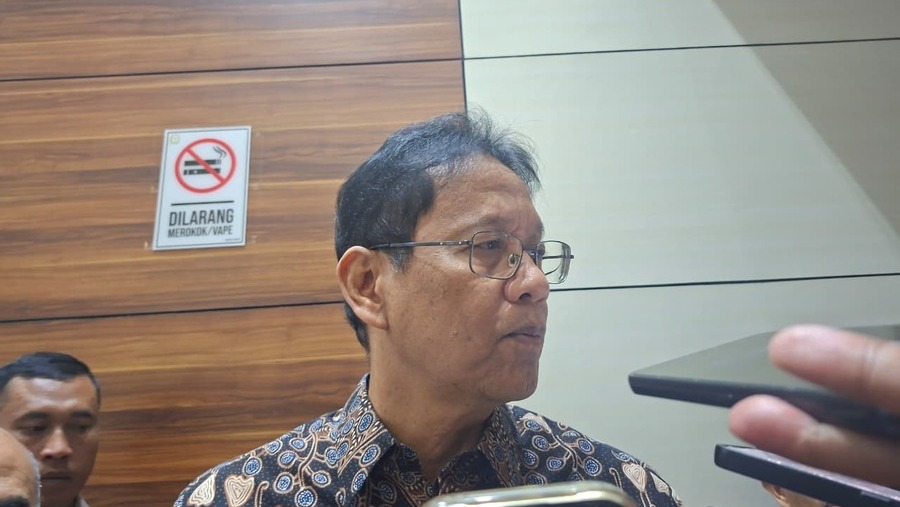 Menteri Keuangan Purbaya Yudhi Sadewa ditemui wartawan di gedung DPR RI Senin (7/9/2026) (Bloomberg Technoz/Pramesti)