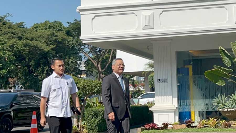 Suahasil Nazara di Istana Negara (Bloomberg Technoz/Azura Yumna)