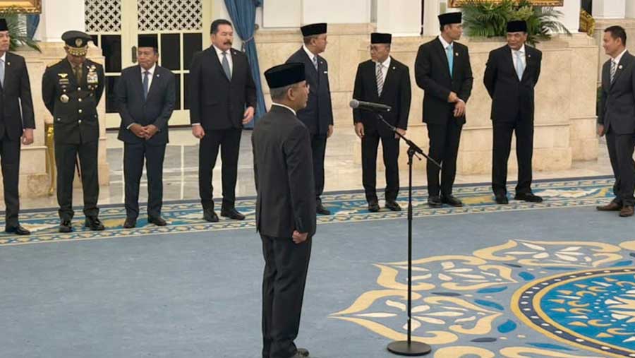 Suahasil Nazara di Istana Negara (Bloomberg Technoz/Azura Yumna)