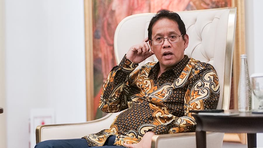 Menteri Keuangan, Purbaya Yudhi Sadewa saat diwawancarai di Jakarta (10/9/2026). (Dian Triyuli Handoko/ Bloomberg Technoz)