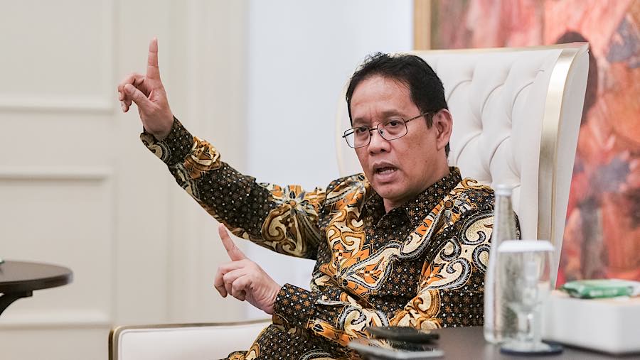 Menteri Keuangan, Purbaya Yudhi Sadewa saat diwawancarai di Jakarta (10/9/2026). (Dian Triyuli Handoko/ Bloomberg Technoz)
