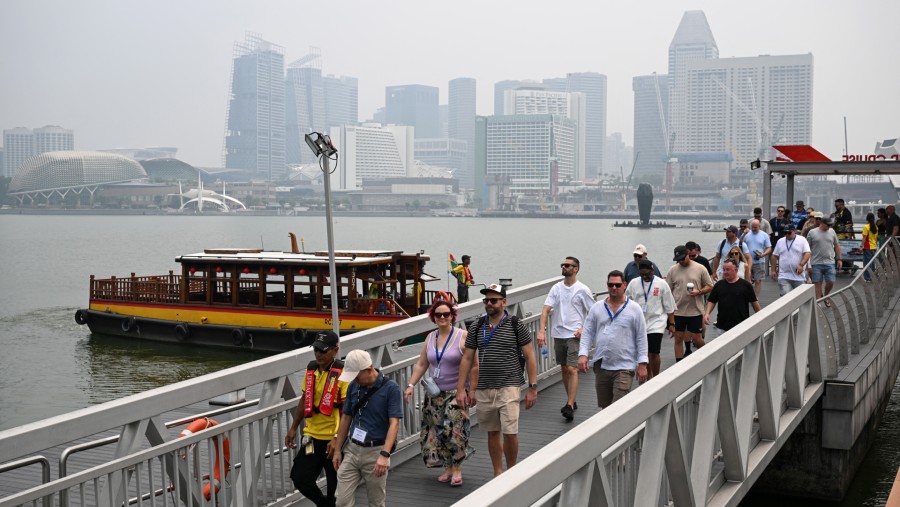 Kondisi udara Singapura imbas karhutla. (Sumber: Bloomberg)