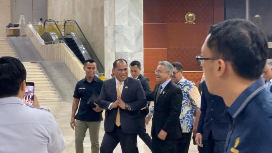 Menteri Keuangan Suahasil Nazara Hadir dalam Sidang Paripurna DPD RI, Rabu (16/9/2026) (Bloomberg Technoz/ Sultan Ibnu)