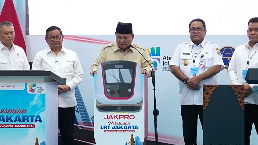 Presiden Prabowo Resmikan LRT Jakarta Jalur Kelapa Gading-Manggarai (16/09/2026) (Dok. YouTube Sekretariat Presiden)