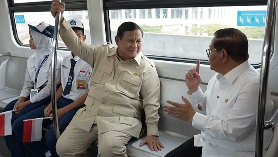 Presiden Prabowo Resmikan LRT Jakarta Jalur Kelapa Gading-Manggarai (16/09/2026) (Dok. YouTube Sekretariat Presiden)