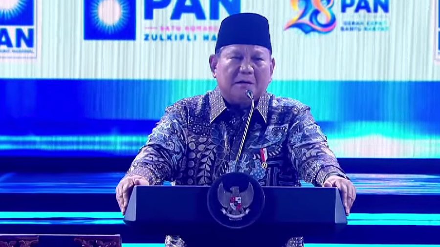 Presiden Prabowo dalam pidato HUT KE-28 Partai Amanat Nasional atau PAN. dok: Gerindra 
