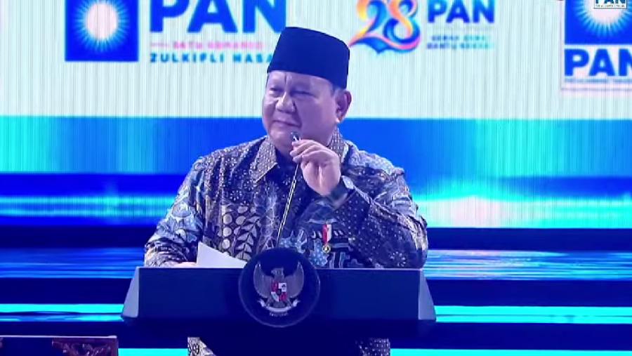 Presiden Prabowo dalam pidato HUT KE-28 Partai Amanat Nasional atau PAN. dok: Gerindra