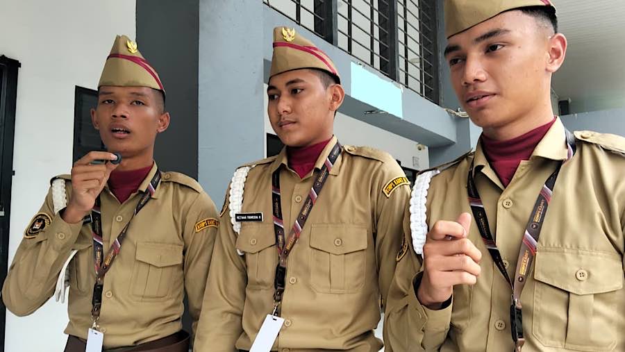 Siswa yang ikut KKRI yaitu Masuk KKRI dari Sekolah, Siswa Dapat Pelatihan dan Beasiswa. (Bloomberg Technoz/Dinda)