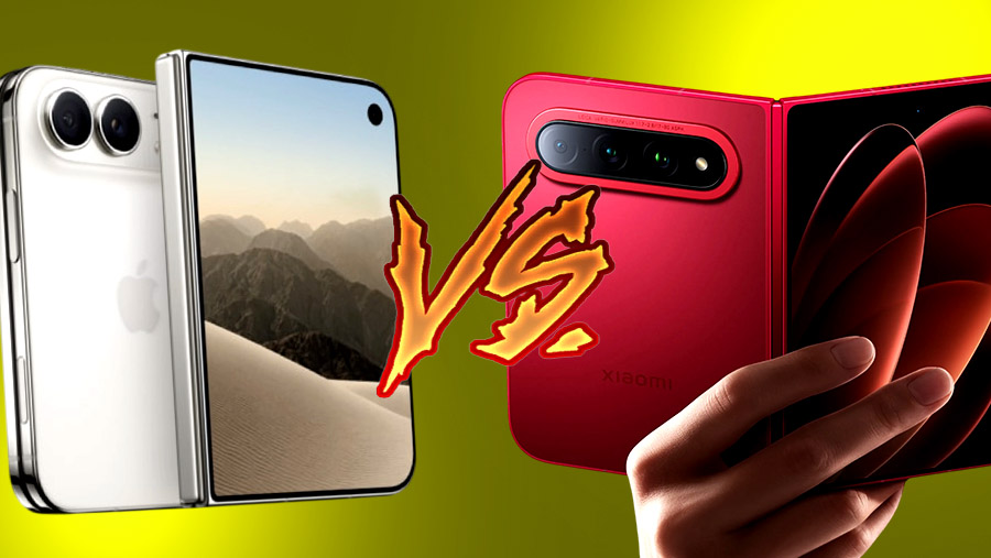 Ilustrasi iPhone Duo vs Xiaomi 18 Fold (Diolah)