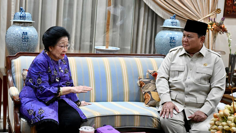 Presiden Prabowo Subianto kunjungi Ketua Umum PDIP Megawati Soekarnoputri. (Dok. BPMI)