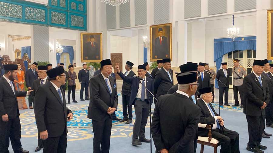 Suasana jelang pelantikan Wantimpres di Istana (02/10/2026). (Bloomberg Technoz/Dovana Hasiana)