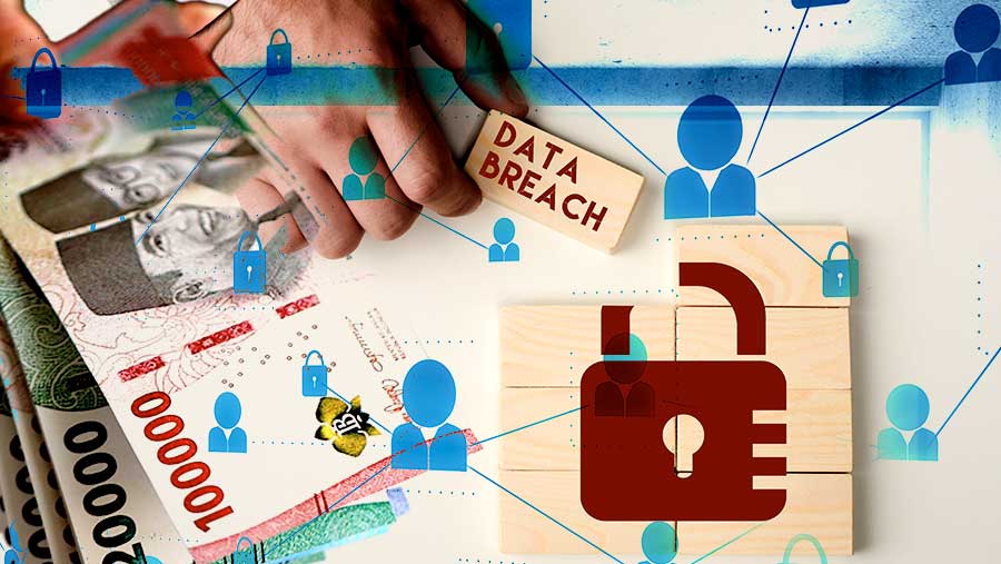Ilustrasi data pribadi konsumen pinjol berserakan, publik hadapi krisis kepercayaan penegakan hukum atas kasus kebocoran data. (Diolah)