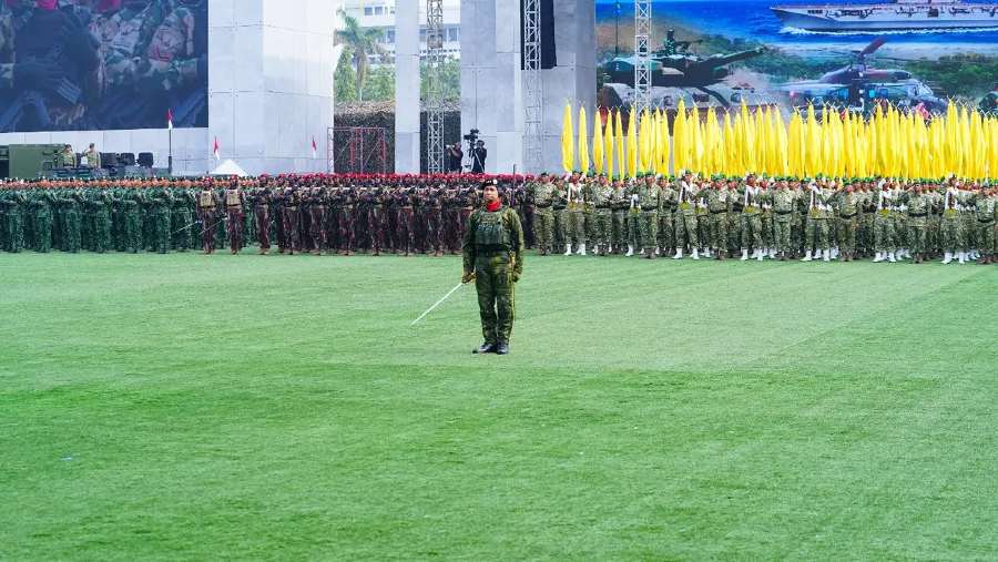 Gladi Bersih Upacara HUT ke-81 TNI di Cilangkap, Jakarta Timur. dok: Puspen TNI