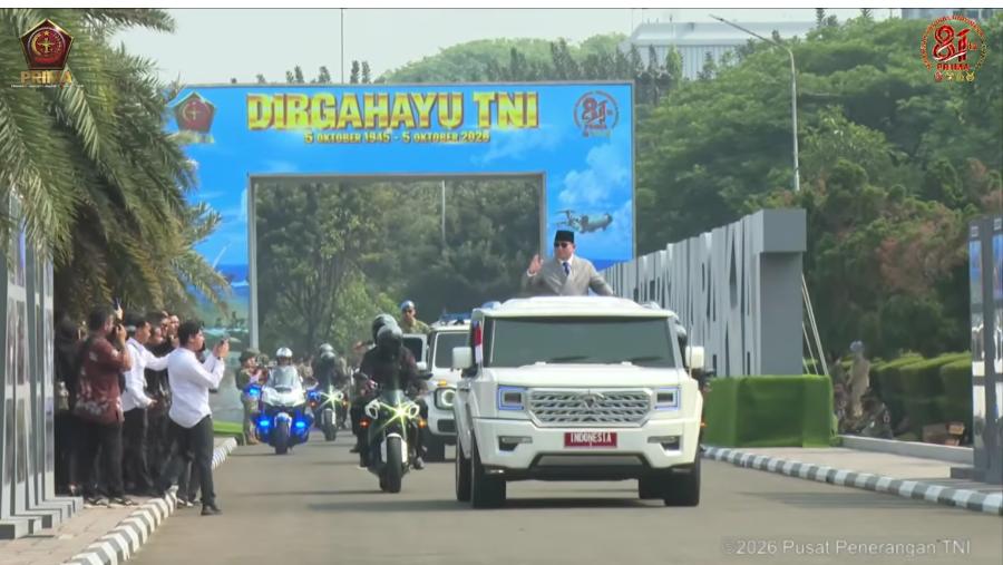 Presiden Prabowo Subianto dalam Upacara Peringatan HUT ke-81 TNI Tahun 2026. dok: Puspen TNI