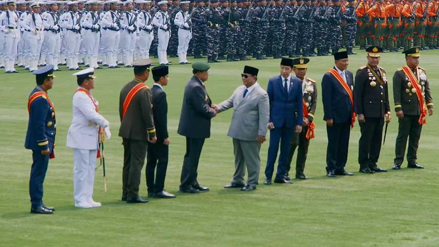 Presiden Prabowo Pimpin Upacara Peringatan HUT ke-81 TNI Tahun 2026, Jakarta, (5/10/2026). (Tangkapan layar YouTube Sekretariat Presiden)