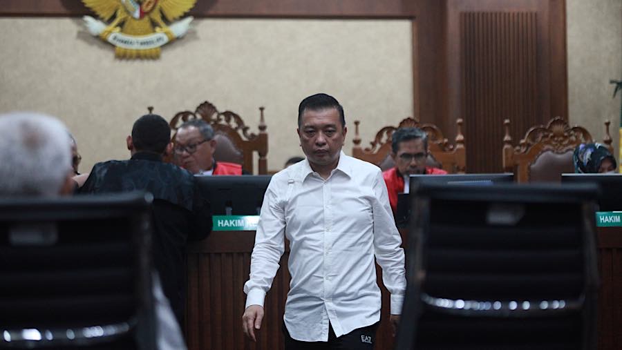 Dalam sidang yang sama juga dihadirkan Don Ritto yang akan juga mendengarkan pembacaan surat dakwaan. (Bloomberg Technoz/Andrean Kristianto)