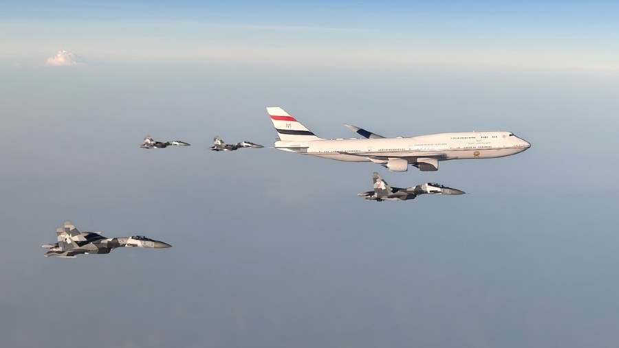 Presiden Mesir Abdel Fattah El-Sisi ke Indonesia Dikawal Jet Tempur