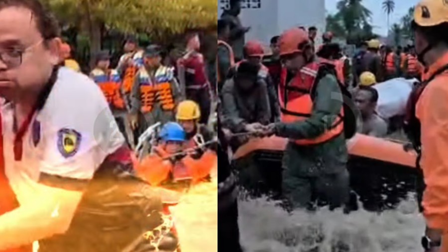 Kondisi Banjir Bandang Kota Padang. (Diolah dari dokumentasi Basarnas)