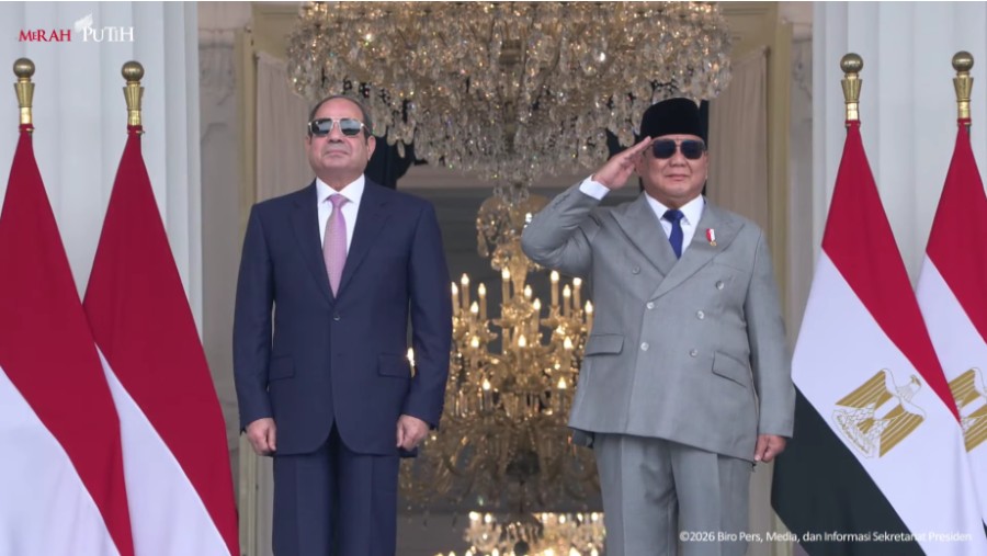 Presiden Mesir dari Halim Perdanakusuma, menuju Istana Negara, Jakarta, Sabtu, 10 Oktober 2026. (dok: Setpres)