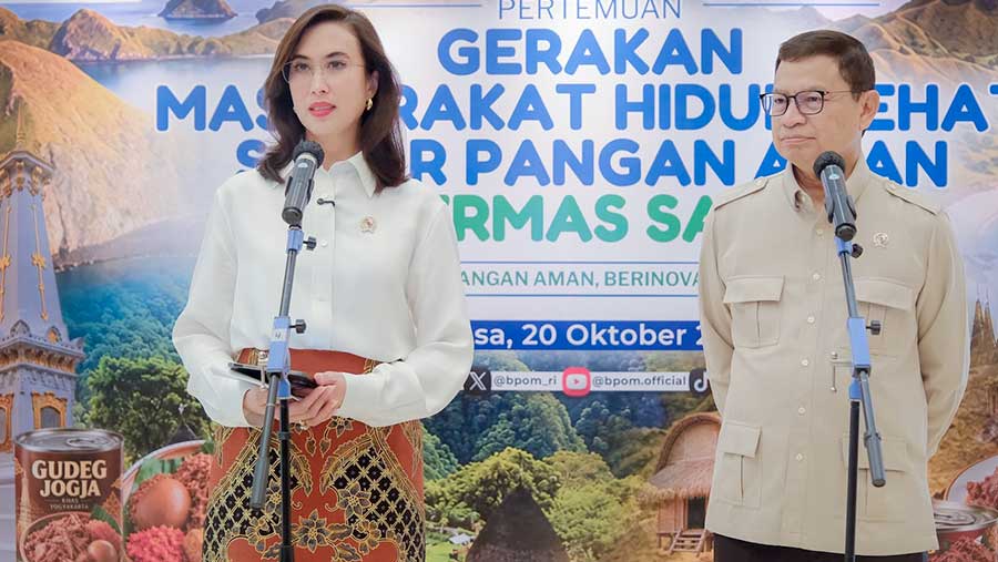 Menteri Pariwisata Widiyanti Putri bersama Kepala BPOM Taruna Ikrar berkolaborasi melalui program Desa Pangan Aman di Kantor BPOM. (Dok. Kemenpar)