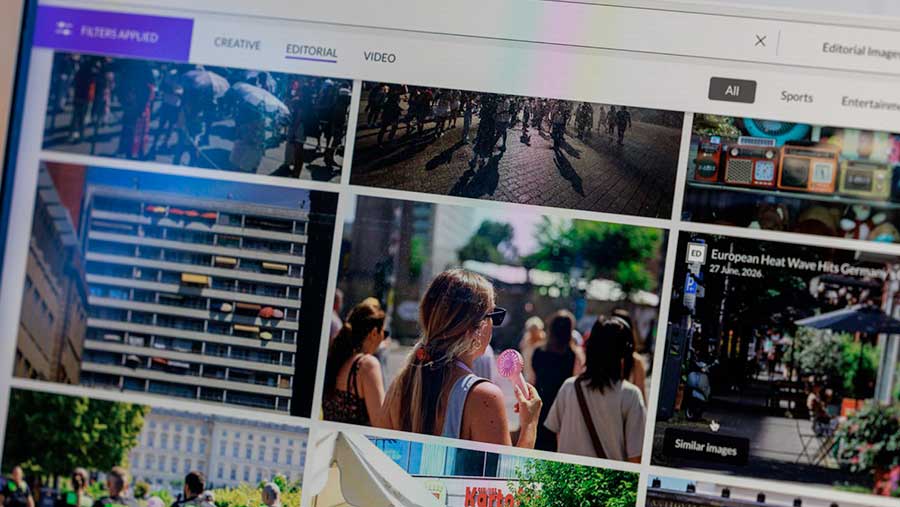 Tampilan website Getty Images. (Bloomberg News)
