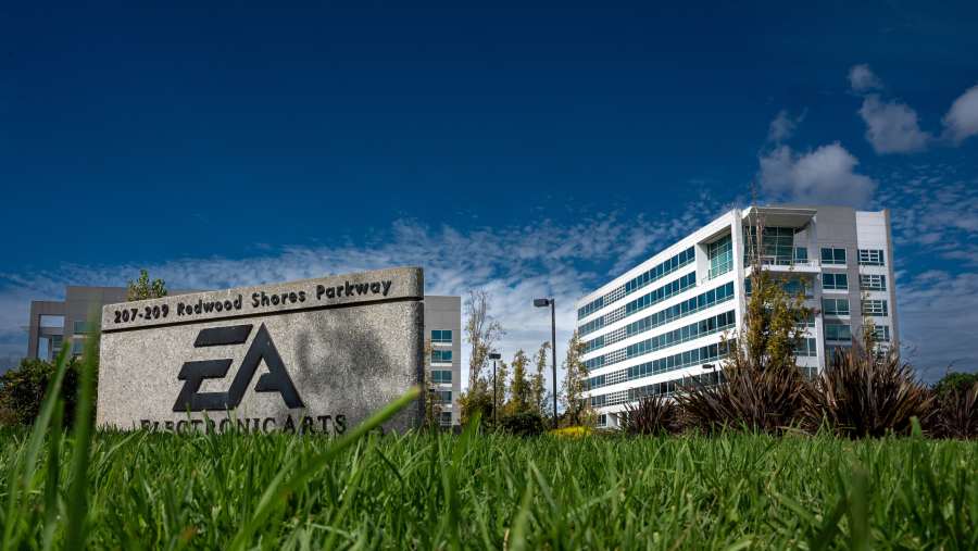 Kantor pusat perusahaan game Electronic Arts atau EA. (David Paul Morris/Bloomberg)