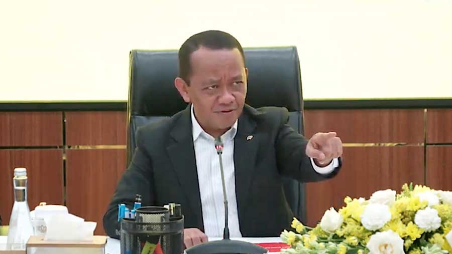 Menteri ESDM Bahlil Lahadalia saat Konpers Ketahanan Energi Nasional (Tangkapan layar YouTube KementerianESDM)