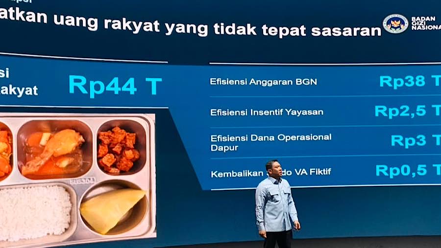 Kepala Badan Gizi Nasional, Sudaryono di acara laporan 1 tahun kinerja Program MBG. (Dok. Ist)